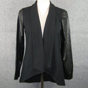 Women With Control Open Front Jacket Black Medium NWT